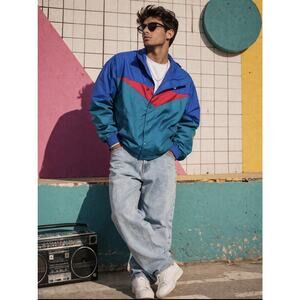 VTG The NORTH FACE Colorblock Nylon Full Zip Jacket Large Retro 90’s Gorpcore